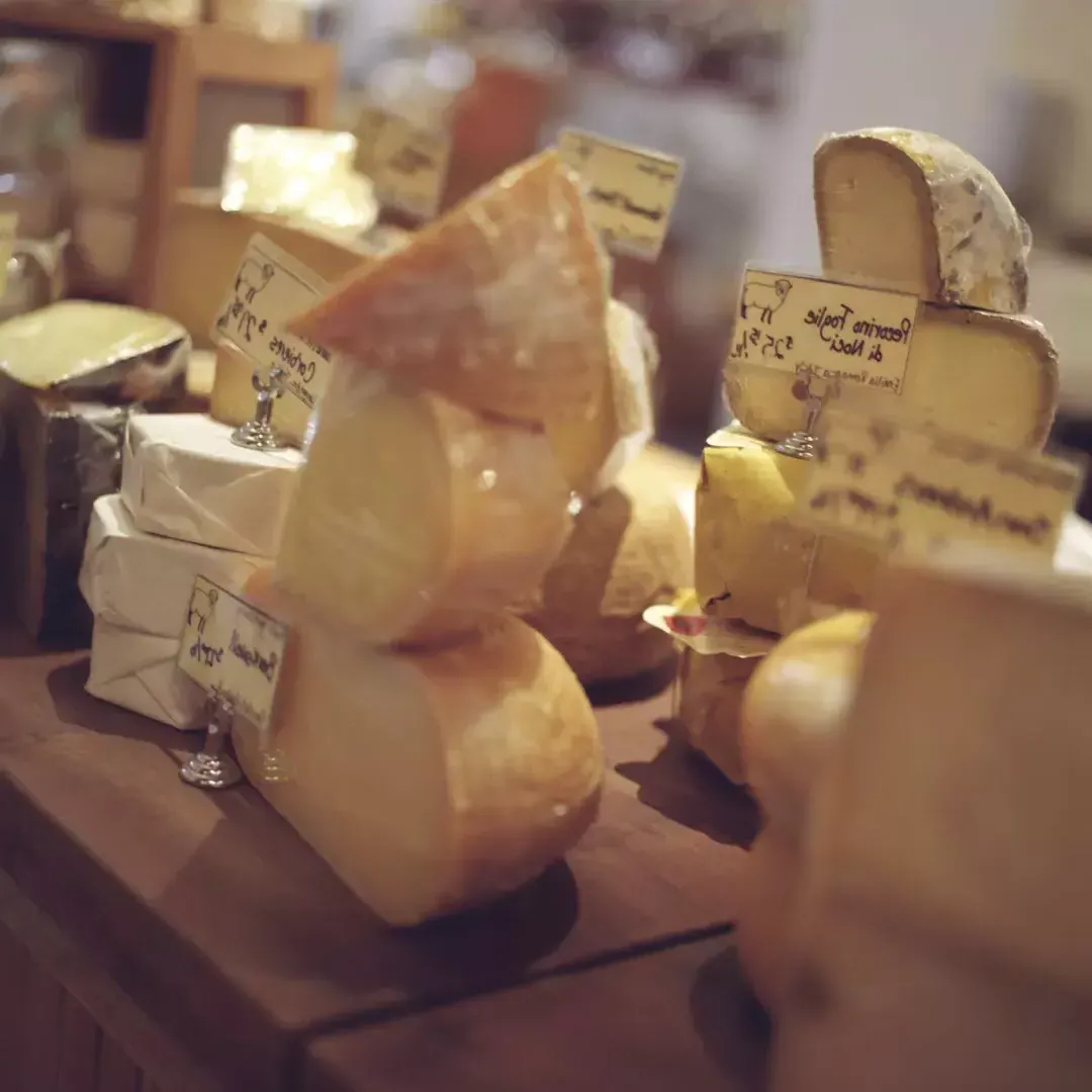 各种奶酪在美食柜台
