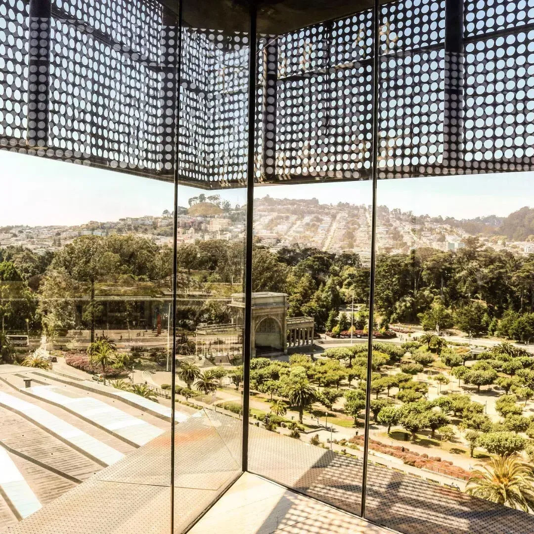Observation level view at the de Young Museum